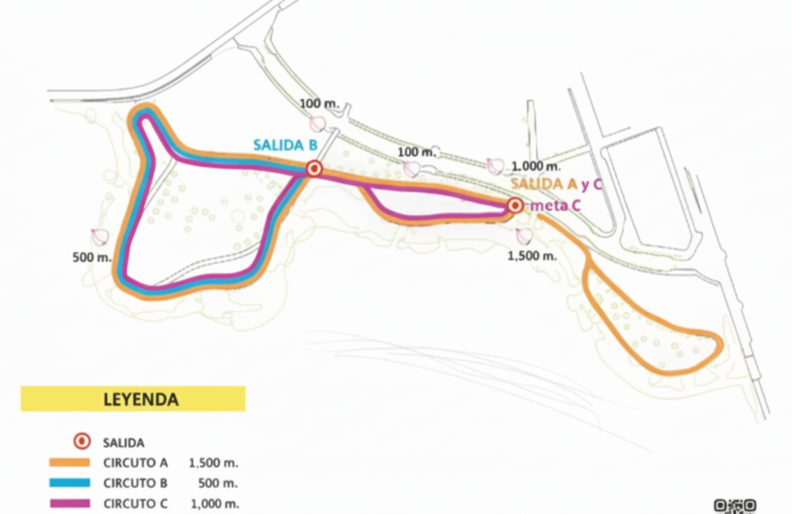 Mapa de los circuitos de caminata